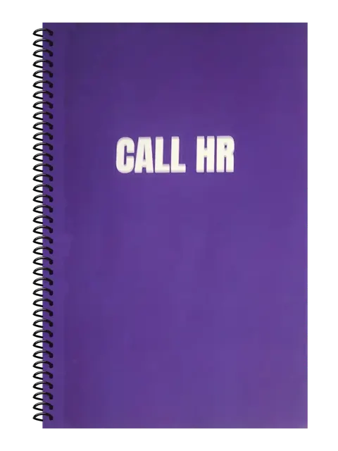 Call HR funny spiral notebook in purple (Deadline Purple) – 5.5 x 8.5 inch college ruled office notebook by Office Snarky