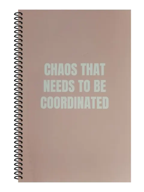 Chaos That Needs to Be Coordinated funny spiral notebook in light pink (HR Pink) – 5.5 x 8.5 inch college ruled office notebook by Office Snarky
