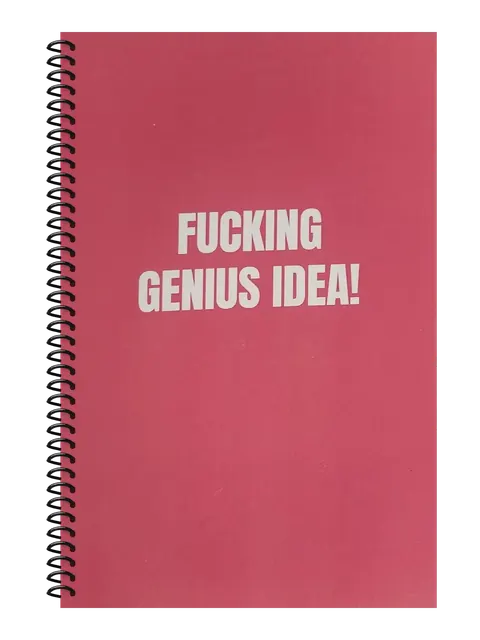 Fucking Genius Idea funny spiral notebook in rose (Burnout Rose) – 5.5 x 8.5 inch college ruled office notebook by Office Snarky