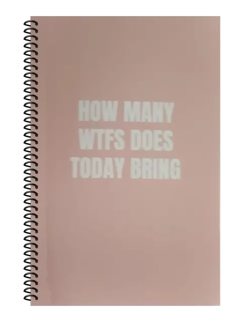 How Many WTFs Does Today Bring funny spiral notebook in light pink (HR Pink) – 5.5 x 8.5 inch college ruled office notebook by Office Snarky