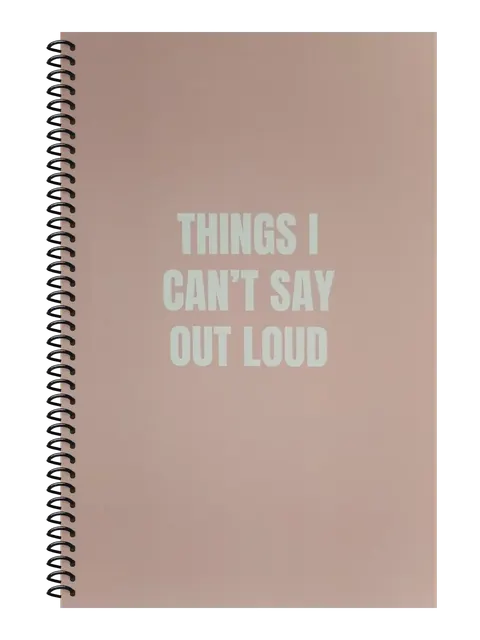 Things I Can't Say Out Loud funny spiral notebook in light pink (HR Pink) – 5.5 x 8.5 inch college ruled office notebook by Office Snarky